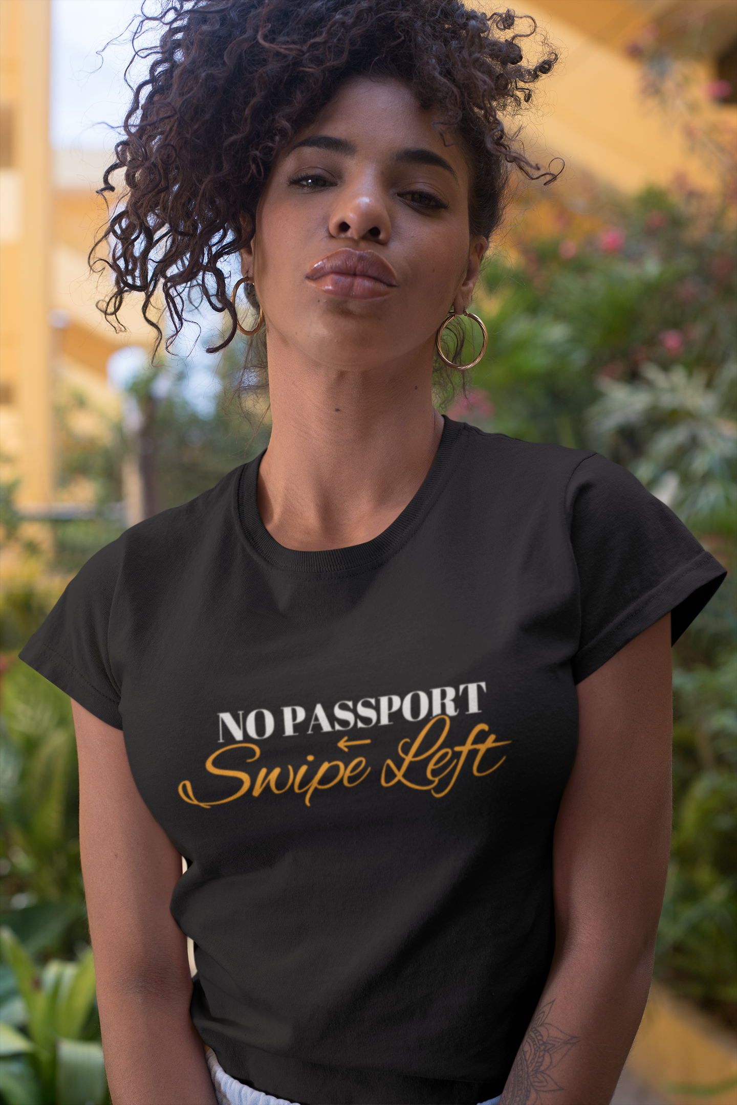 No Passport Swipe Left T-Shirt - Eccentric Travel Apparel